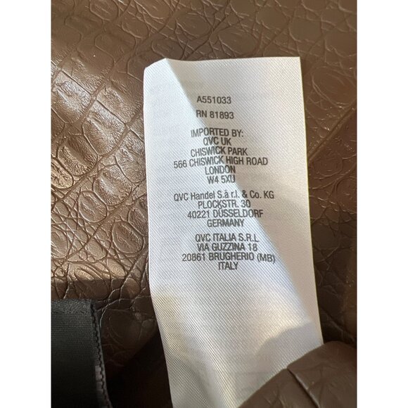 Isaac Mizrahi Live Regular Faux Croc Leather Slim Ankle Pants Cocoa Brown 0 - Picture 6 of 7